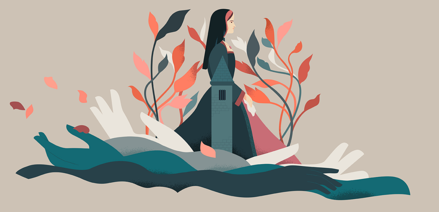 Ilustración de Sandra Rilova de Juana I de Castilla para Comuneros